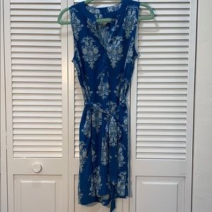 Loft Blue Dress with Flowers